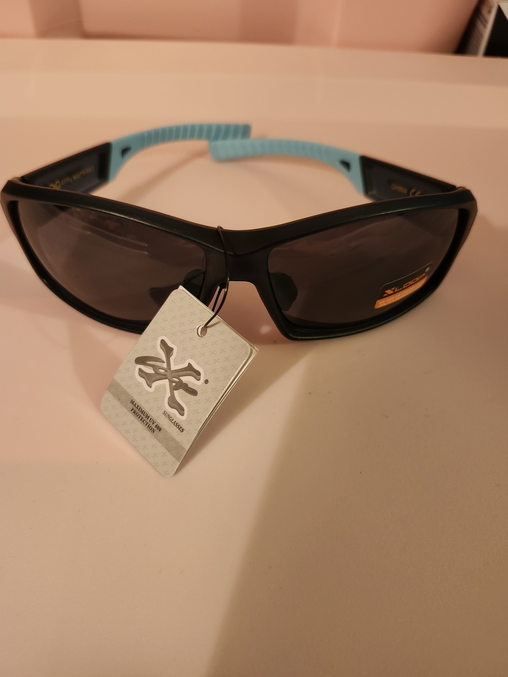 Polarized Black & Light Blue Sport Sunglasses